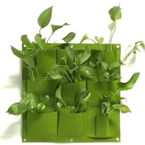 Multi-Pocket Green Grow Bags Planter Vertical Garden Vegetable Living Garden Seedling Wall Hanging Planter Growing Bags