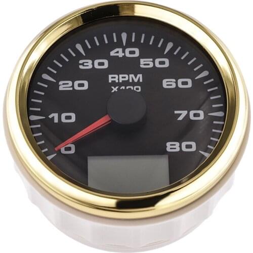 New 85mm 8000 RPM Tachometer For Car Boat Marine Tacho Meter LCD Hourmeter With 7 Color Backlight Moto Ship Accessories
