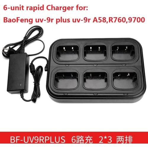UV-9R PLUS 6-unit rapid Charger for BAOFENG UV-9R plus uv-9r UV-XR BF-A58 BF-9700 GT-3WP R760 UV-82WP UV-5S Walkie Talkie