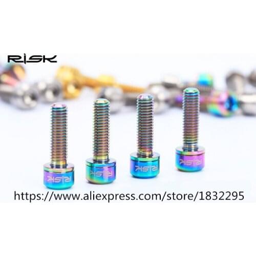 Bicycle bolt 6pcs/Lot M5x18/20mm Ti Titanium Bicycle Stem Bolt Mountain Bike Ultralight Stem Screw with Washer Gasket