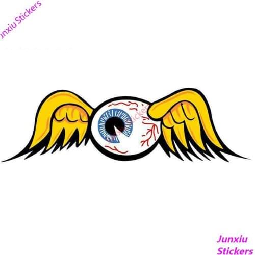 13cm X 5cmPersonality FLYING EYEBALL Car Stickers Decoration Car Bumper Vinyl Decal Accessories Motorcycle PVC
