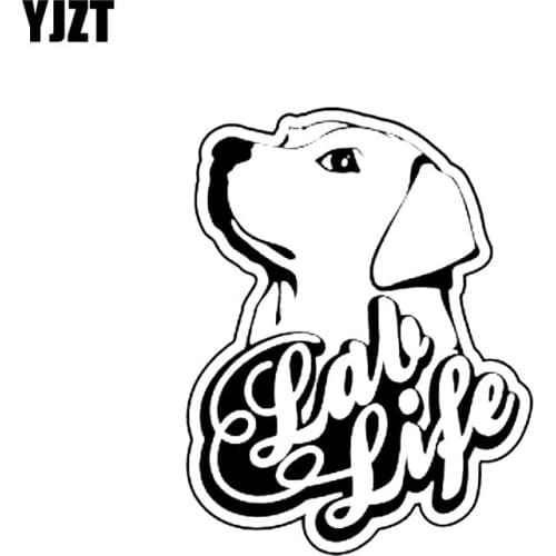 YJZT 9.9CM*12.7CM Sweet Labrador Dog Vinyl Car Sticker Decals Black/Silver C10-00327