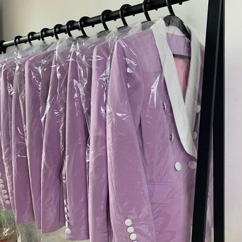 HarleyFashion Elegant Unique Design Candy Color Lavebder Jacket Shawl Collar Long Quality Female Street Blazer