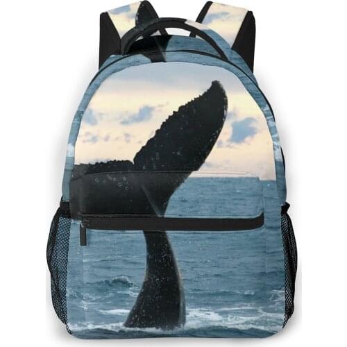 Backpack Women Shoulder Bag For Teenage Girls Whale Tail Dancing In Hervey Bay Sunset Bagpack Female Ladies School Backpack