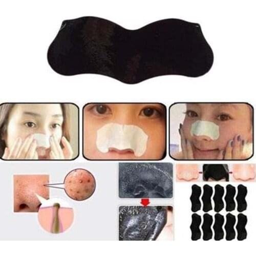 10pc Bamboo Charcoal Blackhead Remover Mask Black Dots Spots Acne Treatment Mask Nose Sticker Cleaner Nose Pore Deep Clean Strip