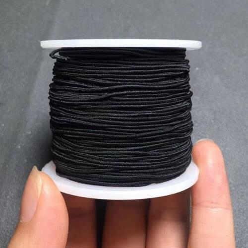 100 yards/Wholesale Black Bundle DIY White Color Nylon Black Satin Chinese Knot Silky Macrame Cord Beading Braided String Thread