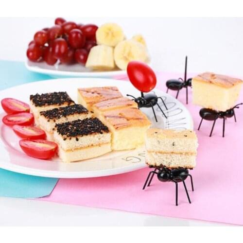 12pcs/set Fruit Fork Reusable Kawaii Ant Fruit Fork Tableware Multiple Use Snack Cake Dessert Forks For Party Kitchen Accessory