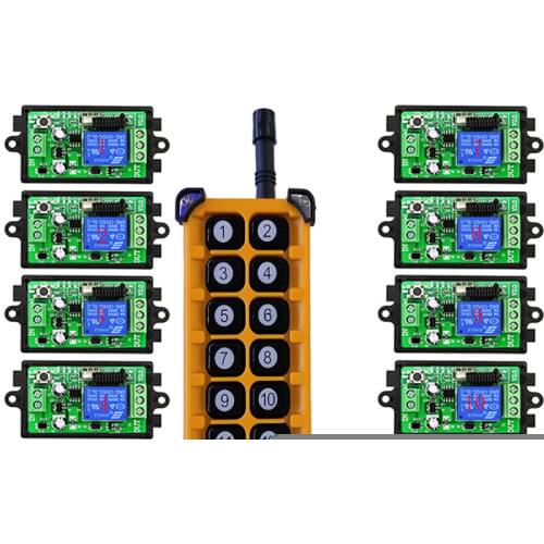 3000m DC12V 24V 1CH 1 CH Wireless Remote Control LED Light Switch Relay Output Radio RF Transmitter And 315/433 MHz Receiver