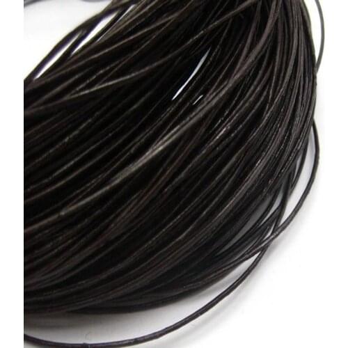 32.8 Feet Brown Round Real Genuine Leather Cord 1mm Jewelry Bracelet String
