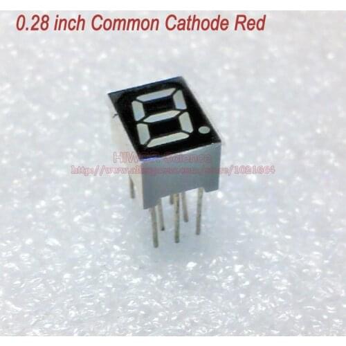 500pcs 10 Pins 2811AR 2811BR 0.28 Inch 1 Bit 7 Segment Red LED Display Share Common Cathode Anode Digital Display