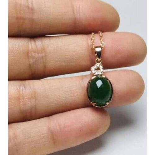 9252 Silver Inlay Hetian Jade Water Drop Ancient Female Wholesale High-grade Sweater Chain Pendant