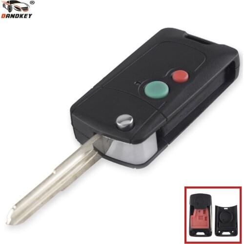 Dandkey For Proton Wira 415 416 Persona Car Key Case Remote Shell Fob 2 Buttons Flip Folding Uncut Blade Key Fob Cover Case