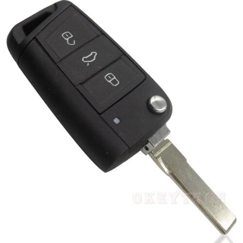 OkeyTech High Quality 3 Button Remote Key Shell Modified Folding Car Key Cover Case For Volkswagen VW Golf 7 Skoda Octavia A7