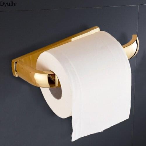 Zirconium golden paper towel holder Chinese style simple copper material paper roll Toilet bathroom hardware pendant DyuIhr