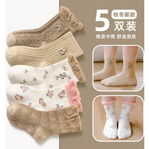 Childrens Hosiery Autumn/winter Baby Socks Lace Cylinder Children Floral Bunny Girls Socks Princess Chaussettes Fill