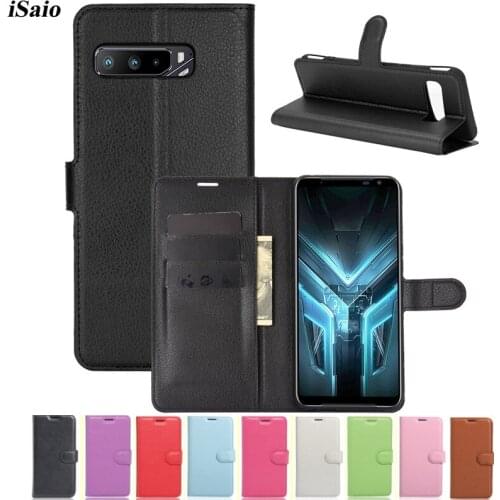 For Asus ROG Phone 3 ZS661KS Wallet Case Flip Leather Cover Mobile Phone Case Flip Cover Soft TPU Shell with Card Holders