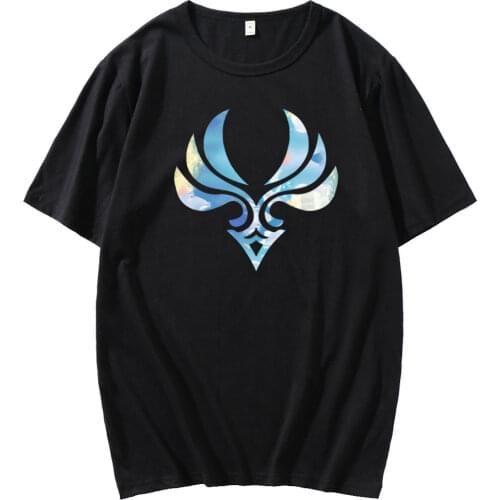 2021 T-shirt male Genshin Impact hip-hop Harajuku streetwear male T-shirt Y2K summer round neck print short-sleeved T-shirt male