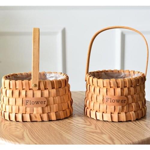 Basket cane weaving hand held flower arrangement happy shop gift basket gift weaving bamboo weaving flower basket flower pot