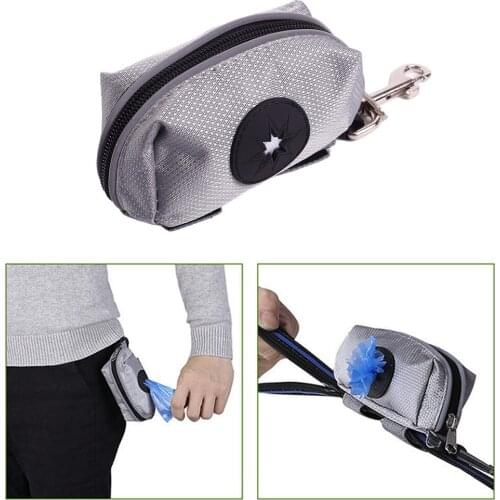 Pet Dog Garbage Bag Outdoor Travel Poop Bag Oxford Cloth Durable Protable Dogs for Snack Whistle Key Garbage Walking Leash Bag
