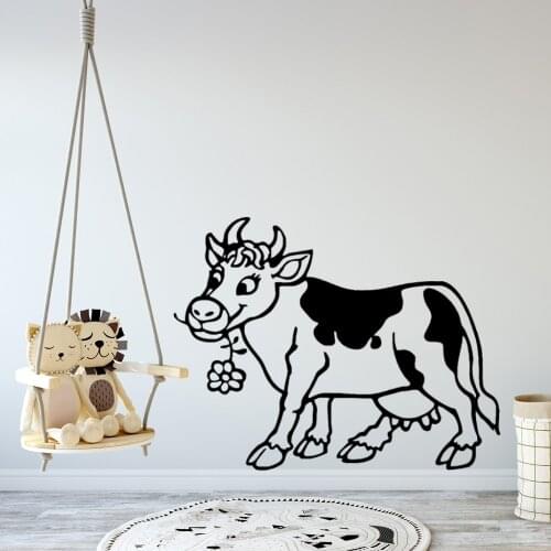 Lovely Milk Cow Wall Sticker For Kids Rooms Decor Wall Decals stickers mural pegatinas vaca