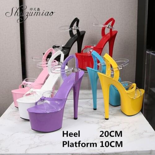 Model Pole Dance Shoes Stripper High Heels Women Sexy Show Shoes Sandals Party Club 20 CM Platform High-heeled Shoes Wedding New
