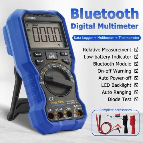 OWON OW18B BLE 4.0 Multimeter True RMS Digital Multimeter with Wireless Connection Data Log Auto-ranging AC/DC Voltage Current