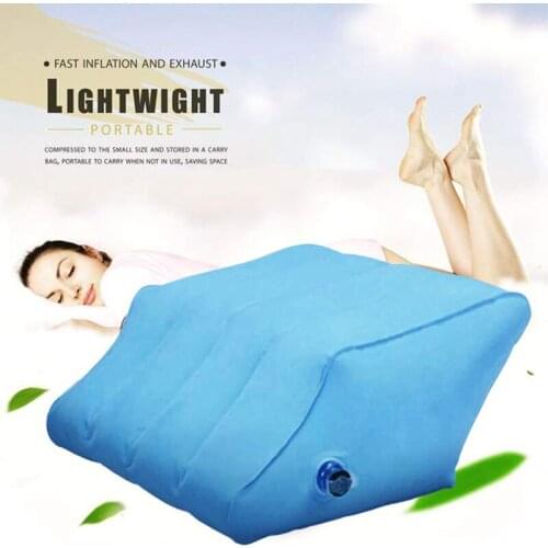 Inflatable Pillow Wedge Foot Rest Portable Travel Car Leg Pillow Raiser Pillow Cushion Air Pump Sleeping Elder Footrest Pillow