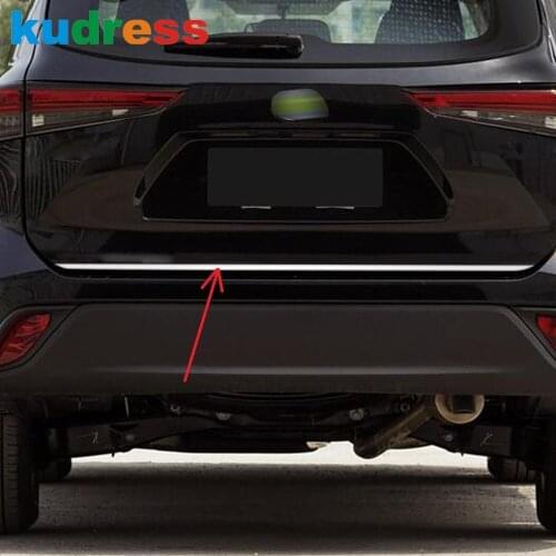 Rear Trunk Lid Cover Trim For Toyota Highlander Hybrid 2021 2022 Stainless Steel Tail Gate Molding Strip Car Styling Accessories
