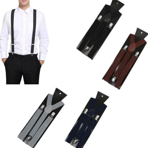 Fashion Women Men Unisex Clip on Braces Elastic Slim Suspender Y Back Suspenders Male Pants