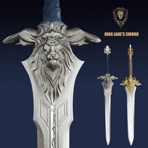 80cm 1:1 Cosplay Pu Weapon World of Warcraft Sword King Lane Sword Cos Halloween Props Simulation Knife Knight Sword Gifts