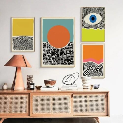 Eye Poster Modern Abstract Canvas Painting Nordic Colorful Geometric Wall Art Print Picture For Living Room Home Decoration