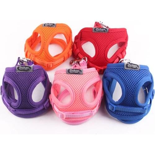 Adjustable Outdoor Walking Lead Leashs For Pet Breathable Harnesses Vest Soft Mesh Chest Strap Harness Pet Training Supplies