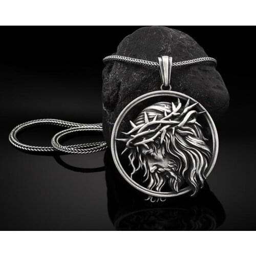 Religious necklace Jewelry on the neck Christian Crucifixion Pendant Necklaces for man Catholic Mens chain tag