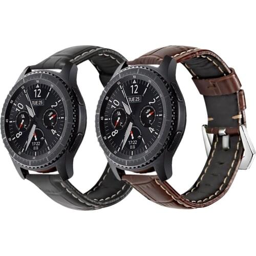 22mm watch band for Samsung Gear S3 Frontier Classic band Genuine Leather Replacement Straps for samsung active2 3 46mm band