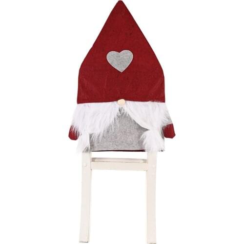 Christmas Chair Cover Santa Claus Snowman Chair Back Cover Christmas Dinner Table Decoration Holiday Party Xmas Ornament
