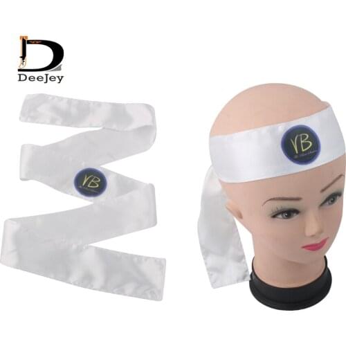 Custom printed silk head tie polyster satin scarf ribbon black white hot pink available 20pc lot