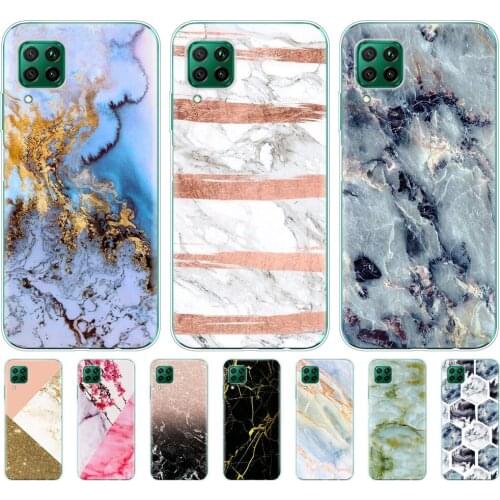 Silicon phone cover case for huawei p40 lite E p40 pro cover for huawei Y7P Y6S Y9S NOVA 5T Luxury Marble Stone style
