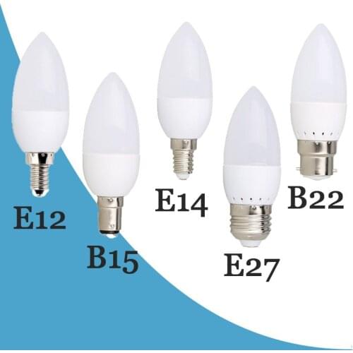 10pcs/Lot led Candle Bulb E14 E12 E27 LED Lamp Indoor Light 110V-240V 5W 9W LED Chandelier Warm Cold White For Home Decoration