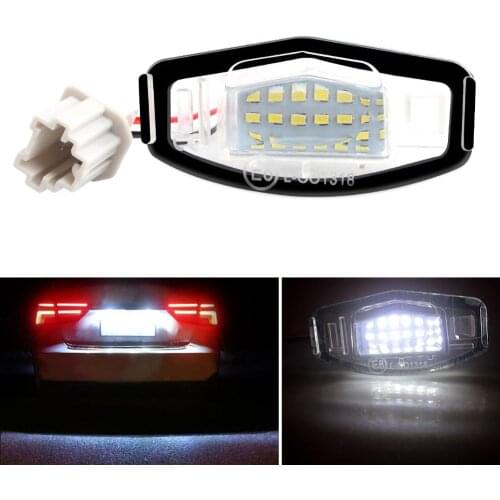 2x 18 LED License Plate Light Direct Fit For Acura TL TSX MDX Honda Civic Accord 1.8W 6000K White SMD LED Light Car Accessories