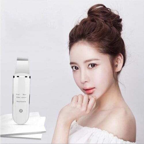 Ultrasonic Skin Scrubber Deep Face Cleaning Machine Cleansing Peeling Blackhead Remover Pore Cleaner EMS Pulse Mode