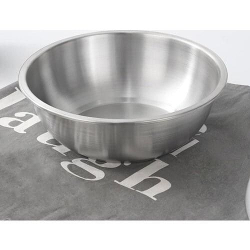 Stainless Steel Basin 304 Thickened Salad Bowl Soup Bowl Round Korean Kitchen Soup Bowl Strong and Durable