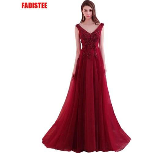 FADISTEE New arrival elegant party prom dress Vestido de Festa beading appliques luxury lace formal evening long style dress
