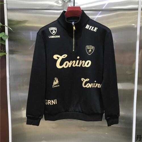 Winter Plush Sweater for Men 2021 British Style Printed High Neck Slim Fitting Long Sleeve Bottomed Shirt for Men 4XL