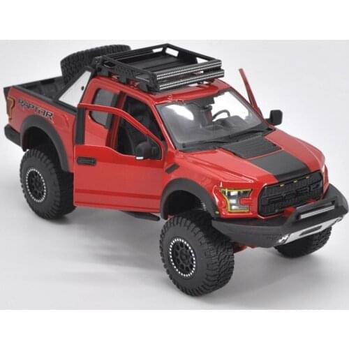 1/24 diecast alloy red simulation Off-road vehicle model metal Pickup truck toy car collection interior decoration