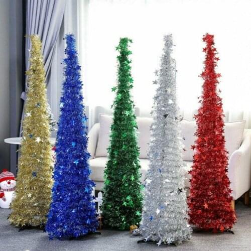 1.5M Artificial PVC Christmas Tree Retractable Folding Color Christmas Tree Xmas Ornaments For Christmas Decoration
