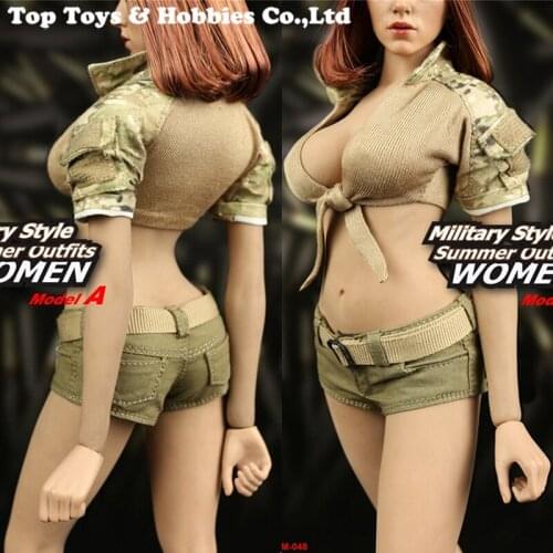 1/6 Scale Womens Soldier Clothes Model M-048A Female Top Hot pants suit Summer Clothing Set Toys For 12'' Action Figure Body