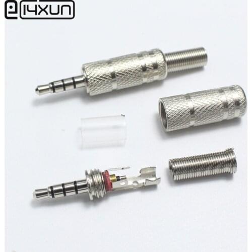 1pcs 3.5mm Audio Plug Connector 4 Pole jack Stereo Headset Dual Track Headphone for OD4mm2 Cable