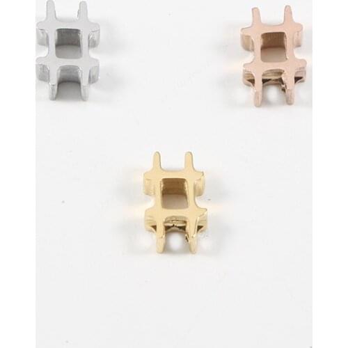 10Pcs/Lot Stainless Steel Symbol Charms Mirror Polished DIY Bead for Jewelry Making Accessories 5*8mm