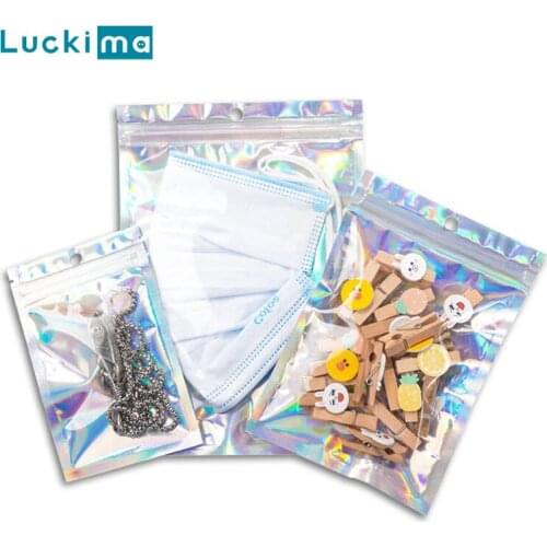 16 Sizes Thick Ziplock Bag 100/200Pcs Aluminum Foil Pouches Self Sealing Gift Bag Sundries Food Storage Bag Sealing Package