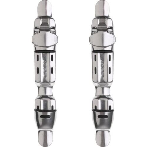 2Pcs Adjustable Stainless Rubber Pad Fishing Rod Reel Seat Deck Clip Wheel Fishing Tackle Accessories